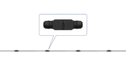 Hoymiles HMS AC trunk cable with spaced connectors — manufacturer illustration