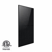 Centered LONGi LR8-54HGBB 500W single solar panel on white with ETL Intertek logo at bottom left