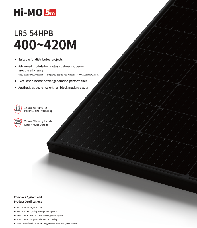 LONGi 400W Monocrystalline Rigid Solar Panel