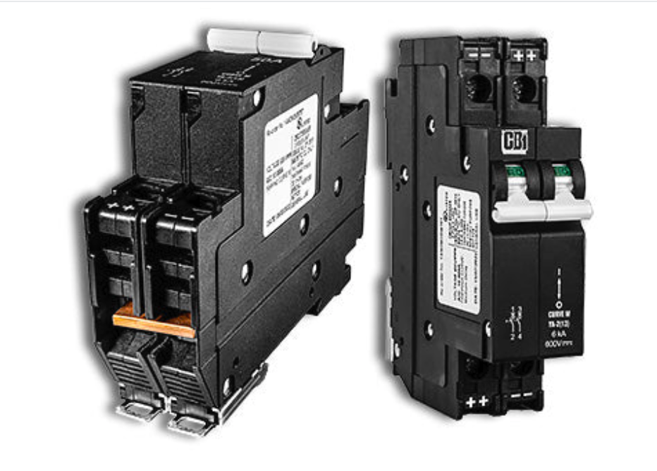 Disjoncteur Midnite Solar MNEPV 600V 2P sur rail DIN, divers ampérages