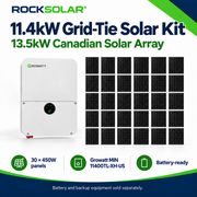 11.4kW Growatt MIN grid-tie solar kit with 30 Canadian Solar 450W panels providing 13.5kW solar capacity