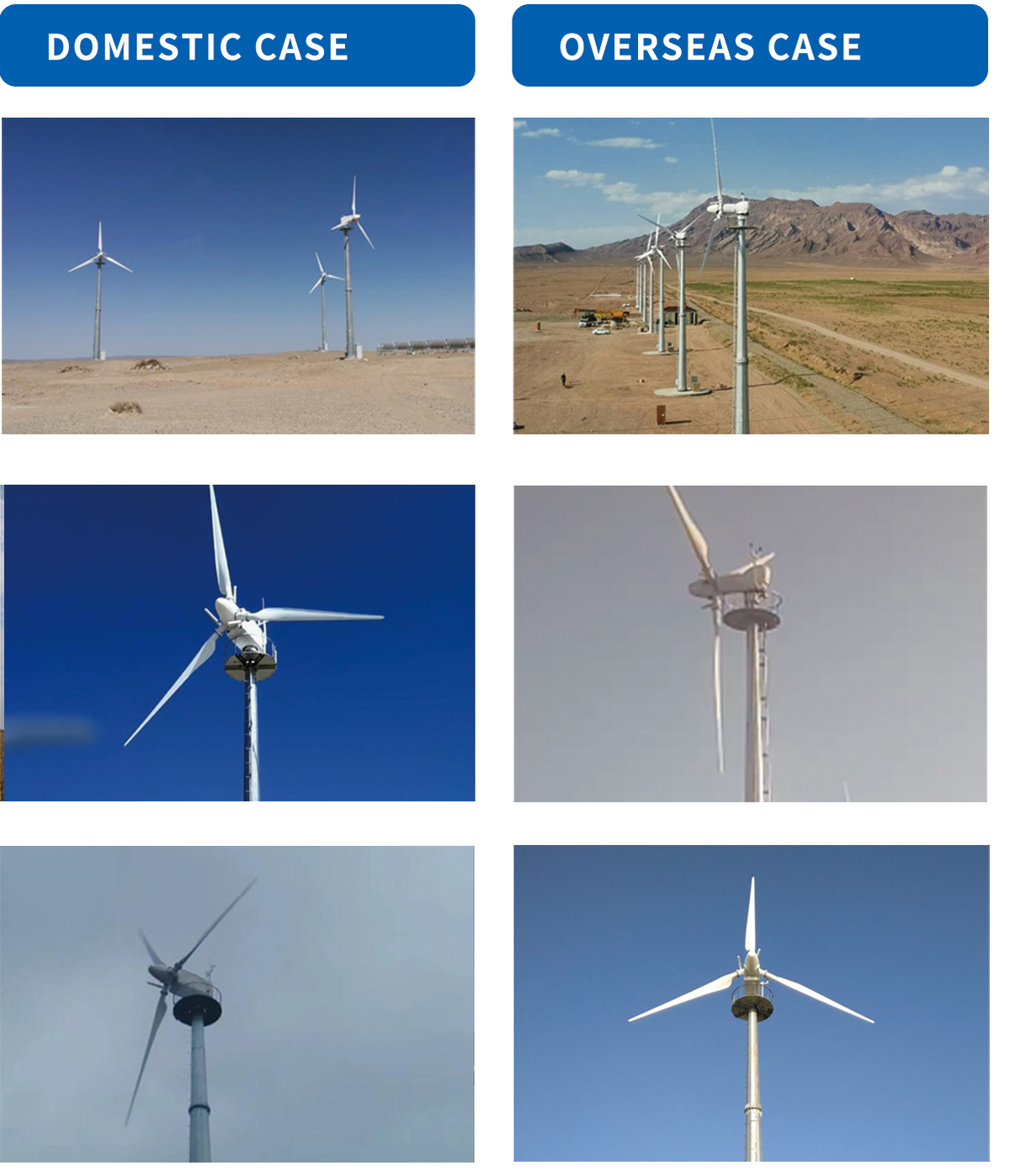 Supplier installation examples from the 30kW wind turbine brochure