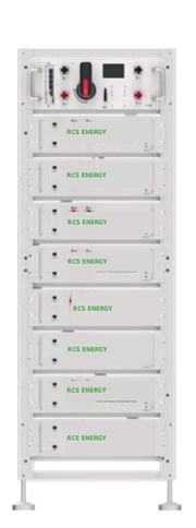 ROCKSOLAR indoor high-voltage LiFePO4 battery rack, 40.96kWh configuration