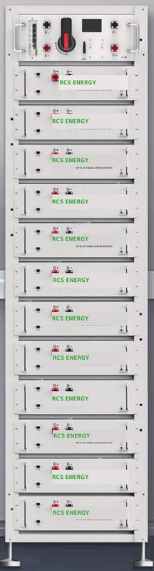 ROCKSOLAR indoor high-voltage LiFePO4 battery rack, 61.44kWh configuration