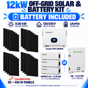 Growatt 12kW Off-Grid Solar & Battery Kit – 9kW Panels