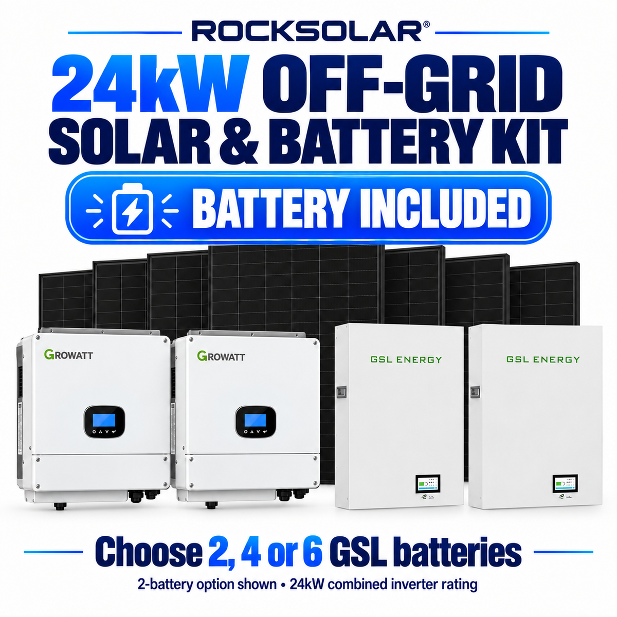 Growatt 24kW Off-Grid Solar & Battery Kit – 16.2kW Panels