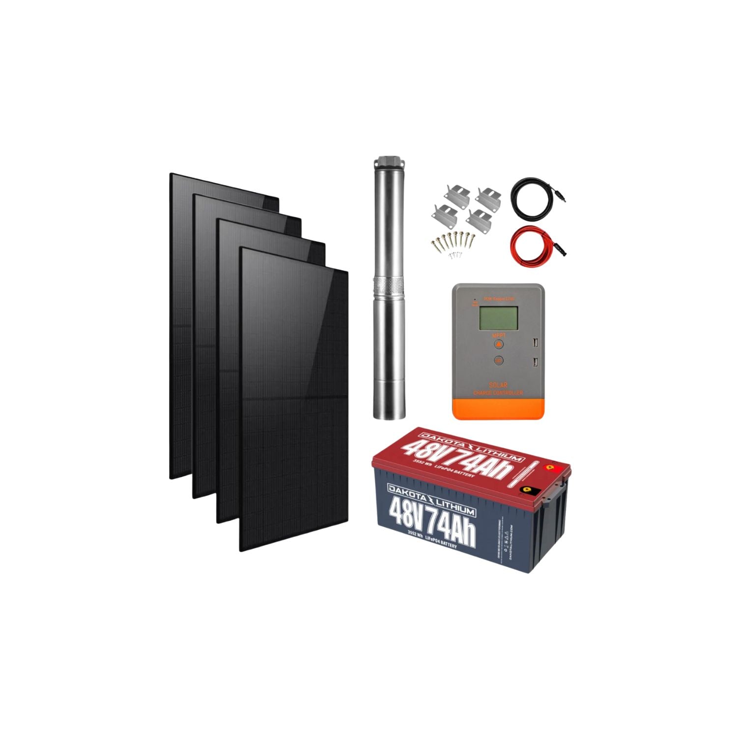 0.8hp solar dc water pump kit for livestock cattle farm 
