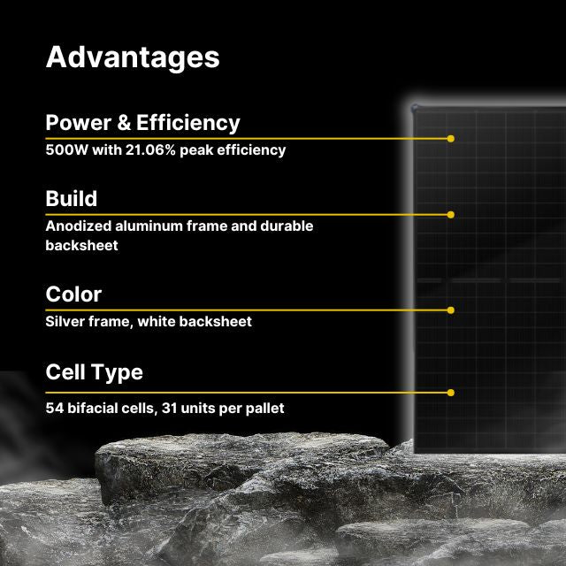 main pros of bifacial 500w residential solar panels