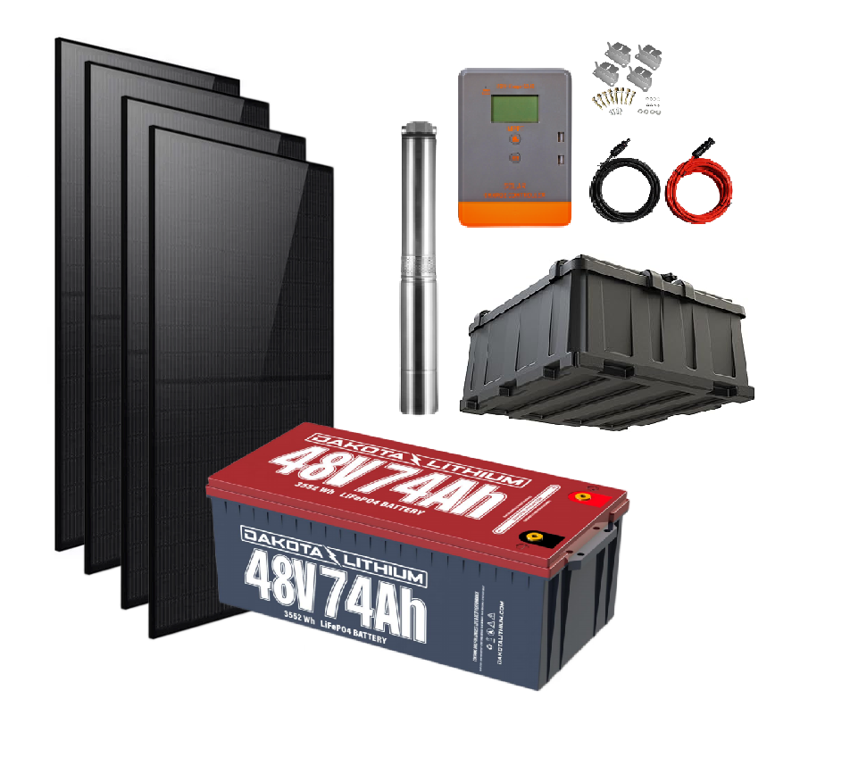 ROCKSOLAR Solar Water Pump Kit – 1760W Solar + 4X 12V 100Ah Battery+0.8 HP Pump