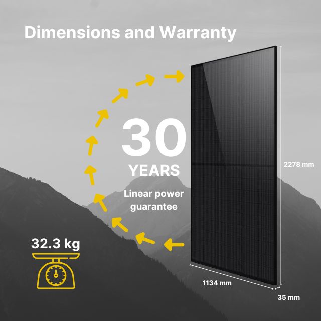 thornova 580w solar panel dimension